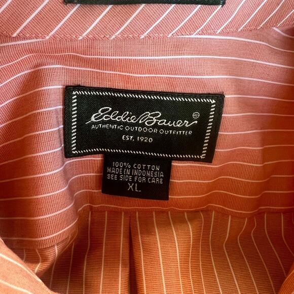 EDDIE BAUER WRINKLE AND STAIN RESISTANT LONG SLEEVE BUTTON DOWN MENS DRESS SHIRT - Picture 9 of 12